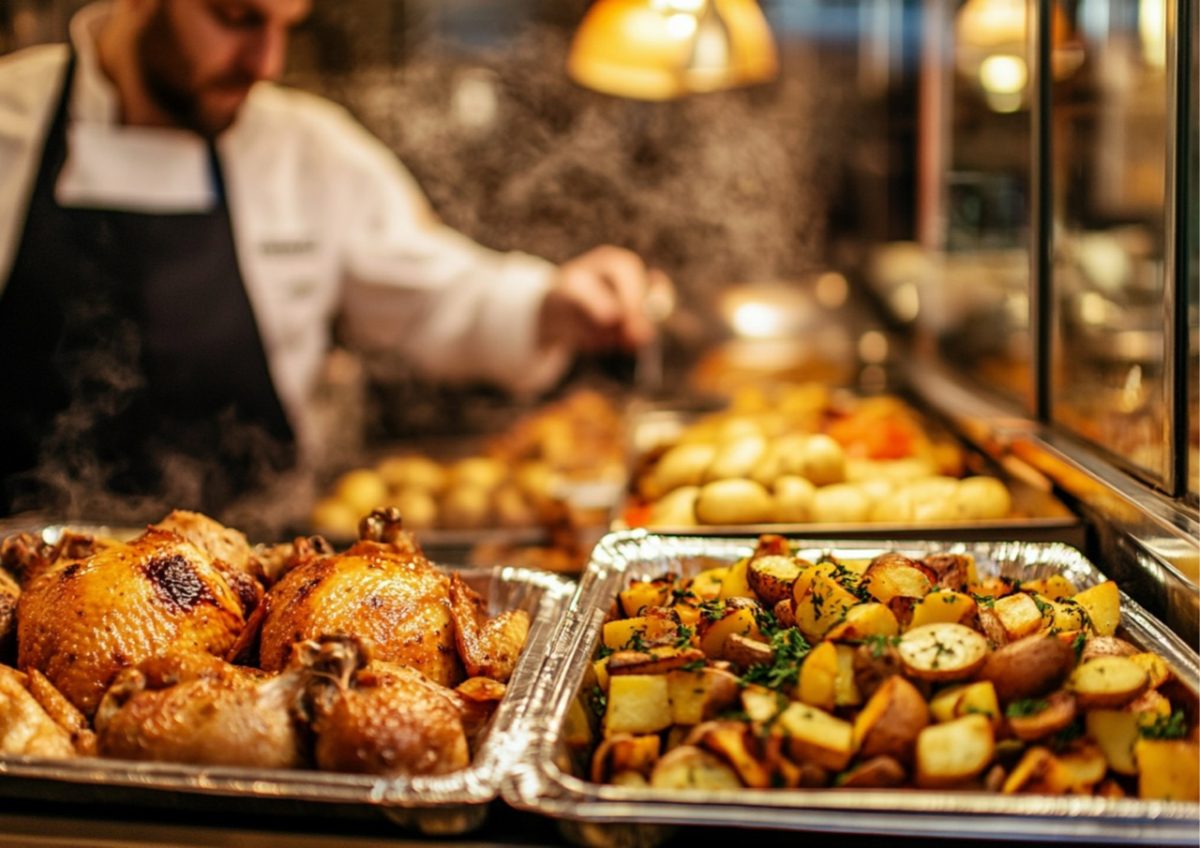 Chef in a South Devon pub preparing a traditional carvery