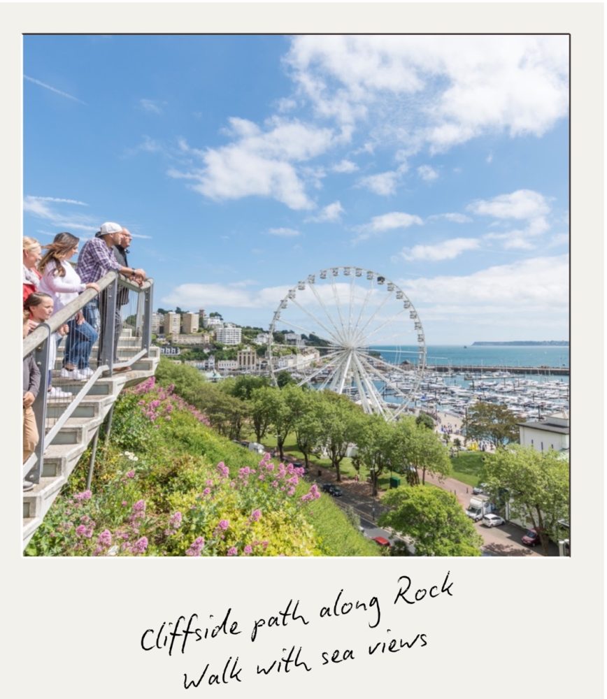 Cliffside path along Rock Walk in Torquay with sea views