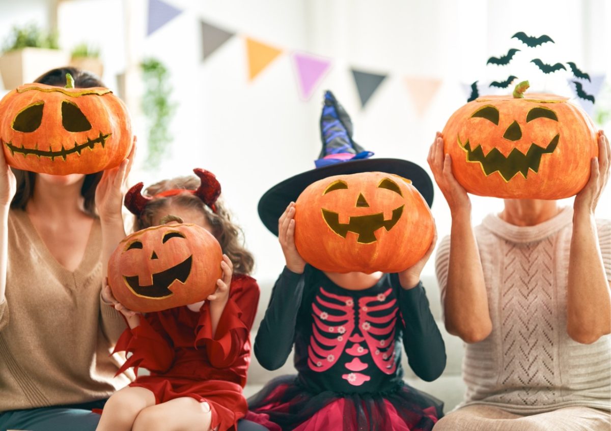 Children at a Halloween party in South Devon
