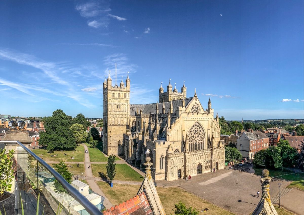 Majestic Exeter Cathedral in South Devon