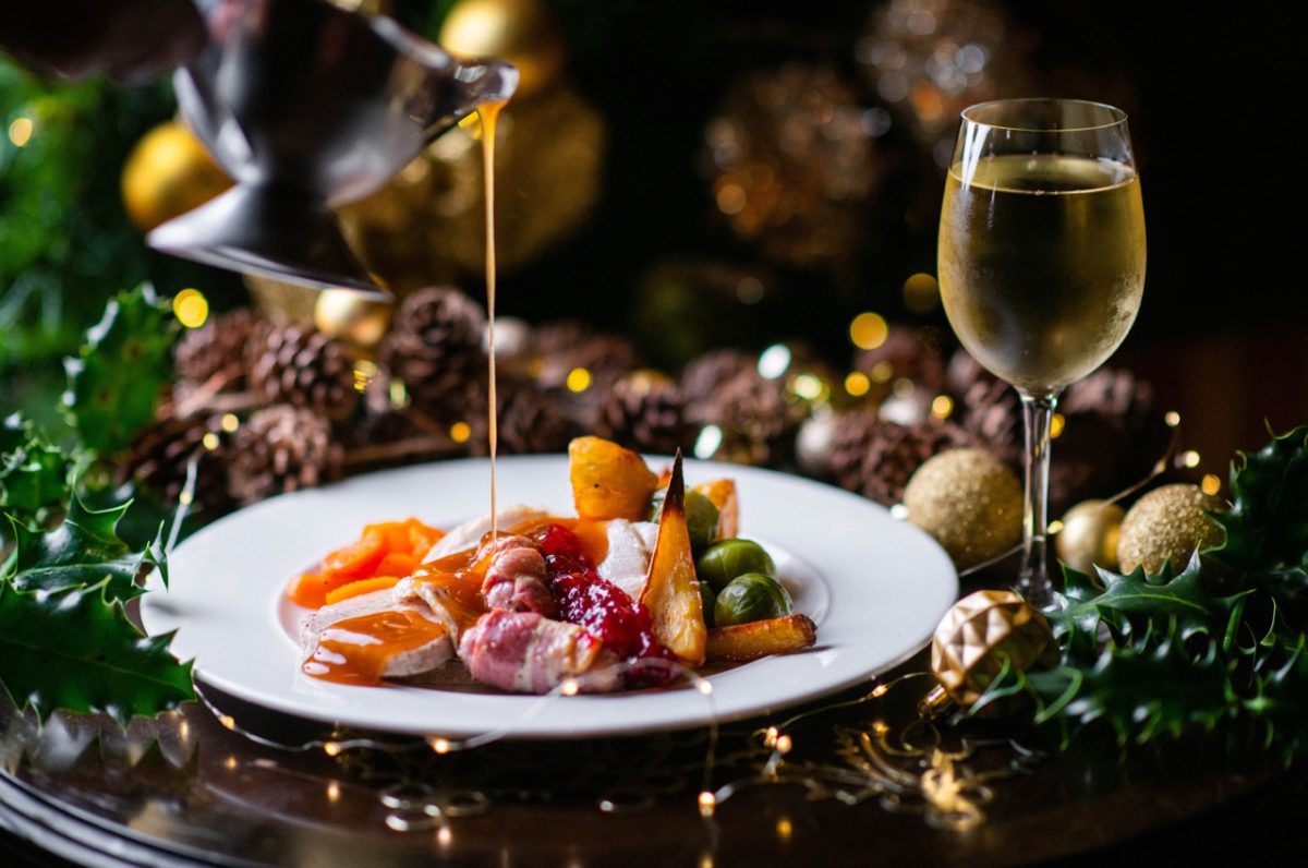 A delicious Christmas dinner to warm you up after a day exploring in South Devon
