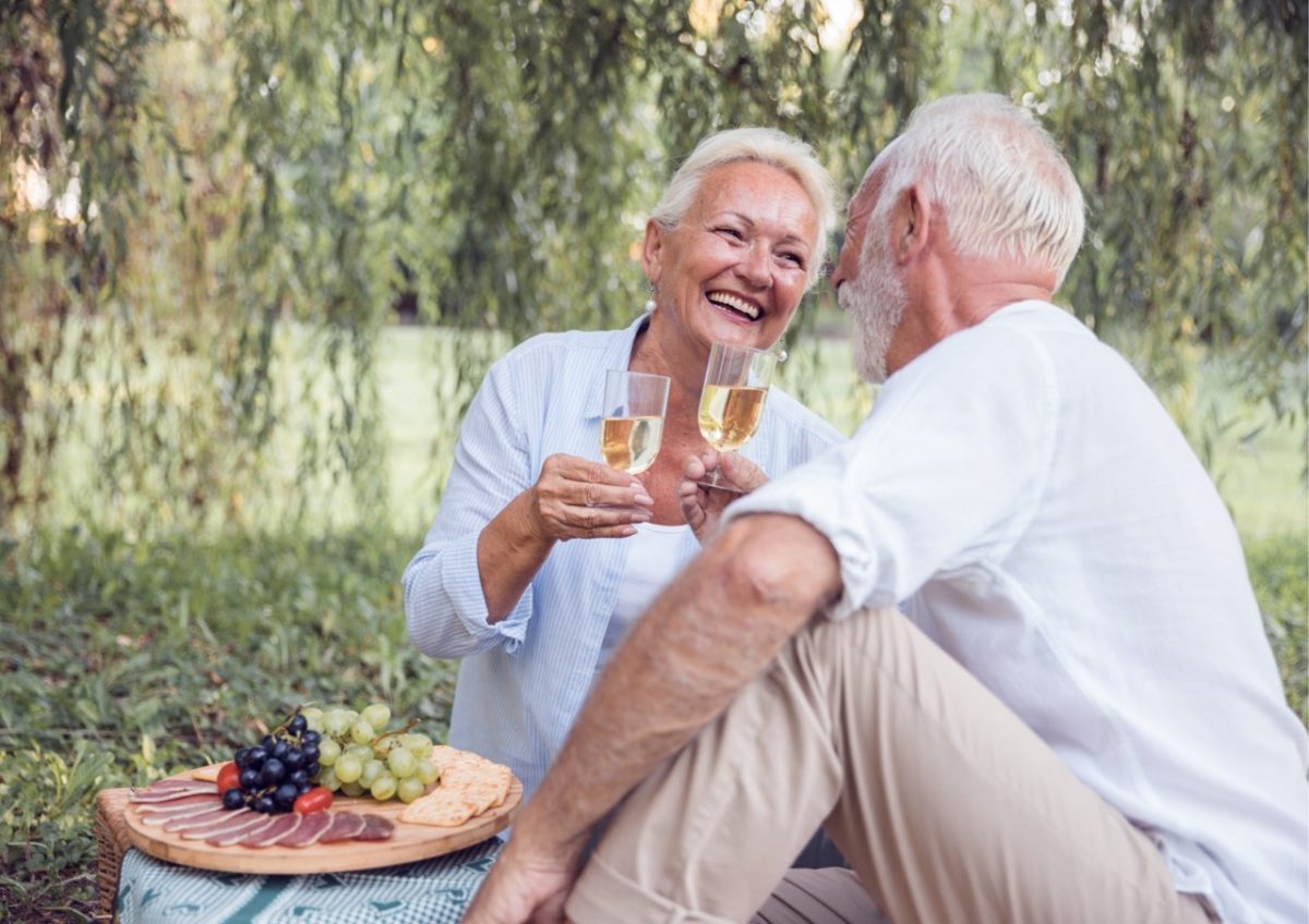 A couple enjoying a romantic picnic in South Devon